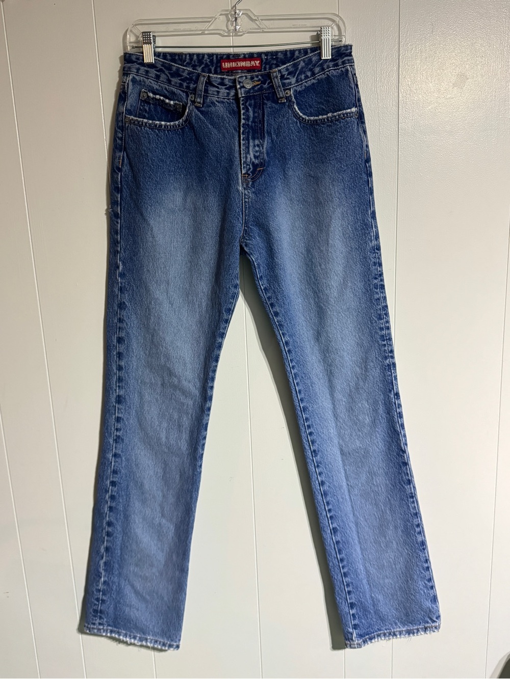 Vintage Blue Jeans Union Bay Straight Leg Dark Wash Y2K Skater Distressed